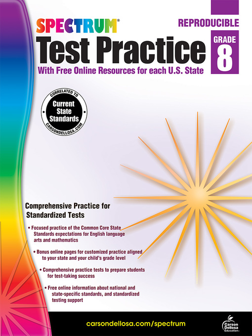 Title details for Spectrum Test Practice, Grade 8 by Spectrum - Available